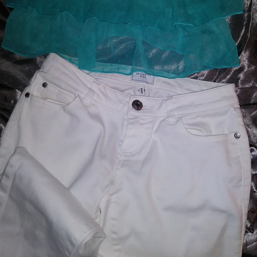 Celebrity Pink White Jeans EUC